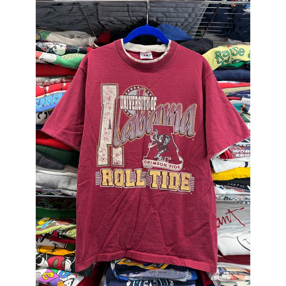 Vintage 90s University of Alabama Crimson Tide Shirt Tee Jays Roll Tide Maroon L